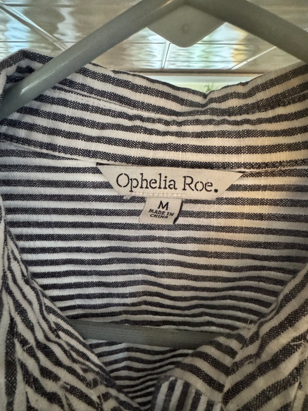 Ophelia Roe Pinstripe Shirt Dress - Oversized 100% Cotton Shacket - M - Picture 4 of 8
